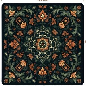 Mahjong Mat Floral Tapestry with Intricate Design
